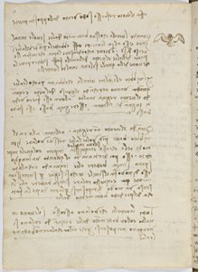 Código sobre el vuelo de los pájaros, c. 1505-06, manuscrito en papel, cc. 18, hoja 5 verso